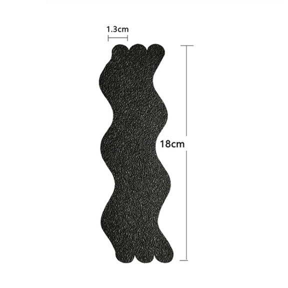 24pcs /Bag Wavy Shaped Gravel Pattern Bathtub Non-Slip Sticker, Specification: 1.3 x 18cm(Transparent)