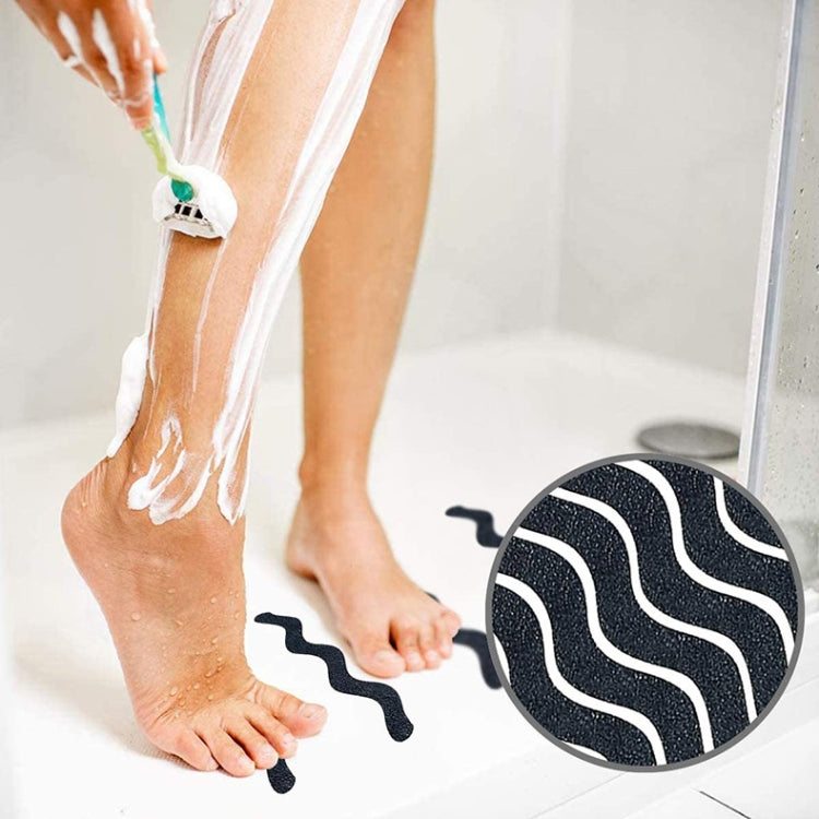 24pcs /Bag Wavy Shaped Gravel Pattern Bathtub Non-Slip Sticker, Specification: 1.3 x 18cm(Transparent)