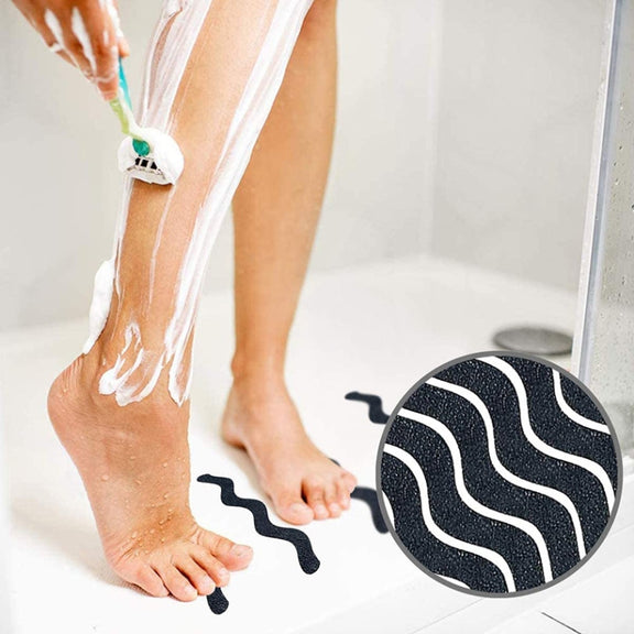 24pcs /Bag Wavy Shaped Gravel Pattern Bathtub Non-Slip Sticker, Specification: 1.3 x 18cm(Transparent)