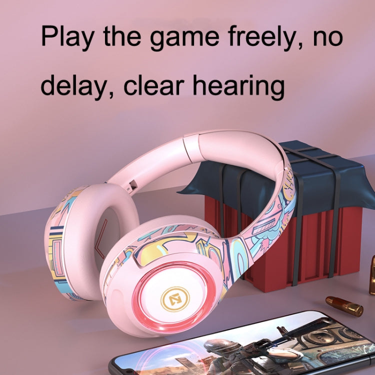 EL-A2 Gaming Ambient Light Folding Wireless Bluetooth Headset(Red)