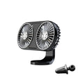 F211 Car Double Head With Led Electric Fan Car Air Outlet Instrument Panel USB Mini Fan(Black) - Heating & Fans by PMC TechLife | Online Shopping South Africa | PMC TechLife