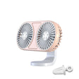 F211 Car Double Head With Led Electric Fan Car Air Outlet Instrument Panel USB Mini Fan(Pink) - Heating & Fans by PMC TechLife | Online Shopping South Africa | PMC TechLife