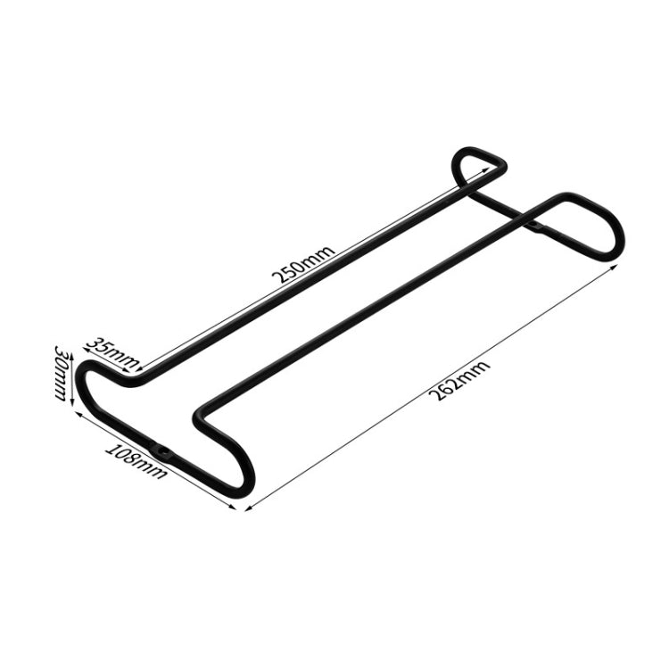 Simple Single-Row Red Wine Cup Inverted Rack(Dumb Black)