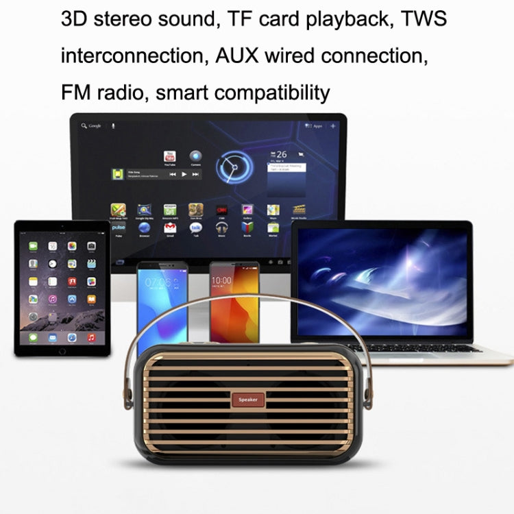 X7 Outdoor Portable Dual Speaker Wireless Bluetooth Retro Portable Speaker(Blue)