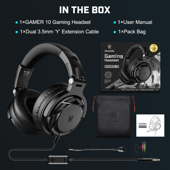 OneOdio PRO GD Phone Tablet Student Wired Headset, Cable Length: 2m(Black)