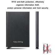 NEWBRING Metal Wallet Automatic Pop-up Anti-degaussing Card Holder, Colour: Gray With Back Stickers