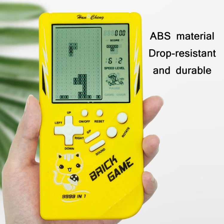 Large Screen Retro Children Handheld Game Console(Yellow)