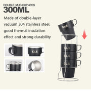CLS 4 in 1 Outdoor 304 Stainless Steel Camping Cup(300ml)