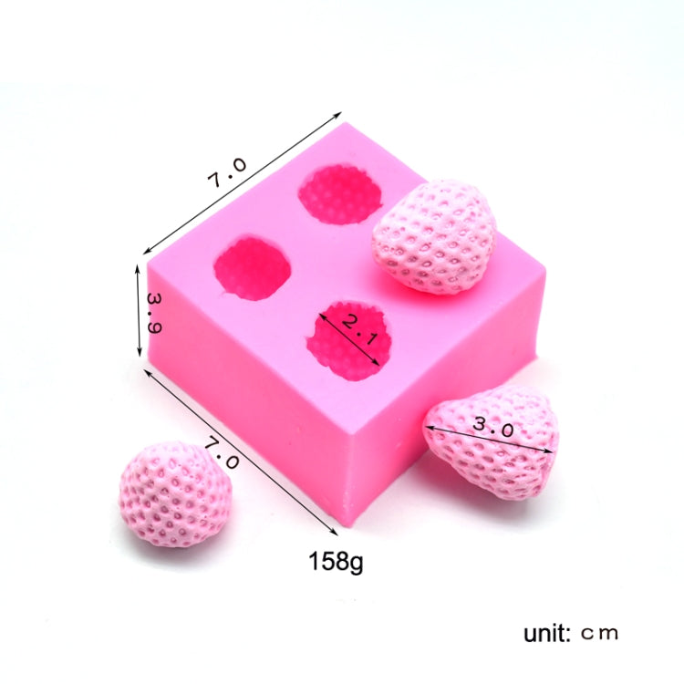 2 PCS Fondant Chocolate Cake Decorating Strawberry Silicone Mold(Pink)