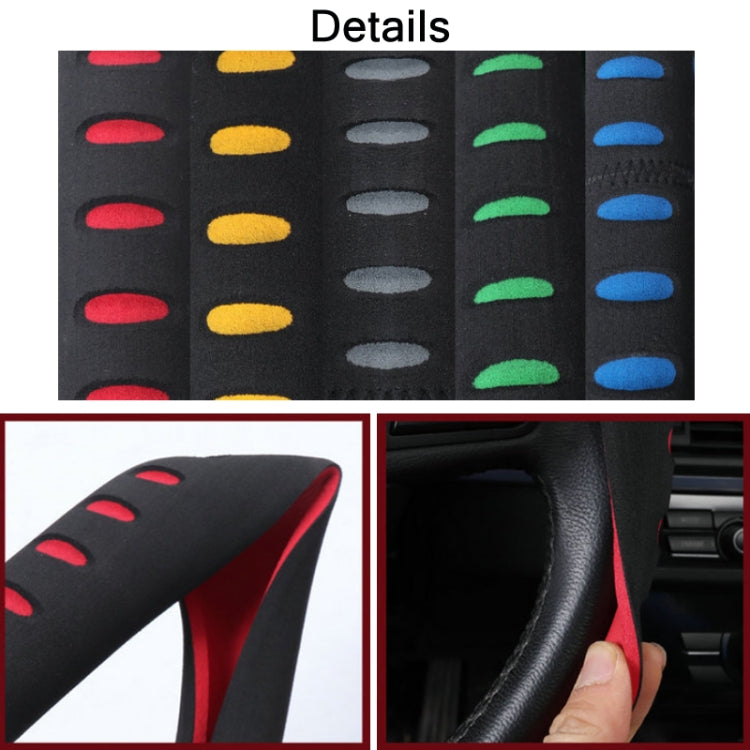 Sports Punched EVA Car Steering Wheel Cover, Size: 38cm(Red)