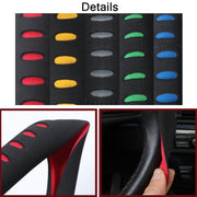 Sports Punched EVA Car Steering Wheel Cover, Size: 38cm(Red)