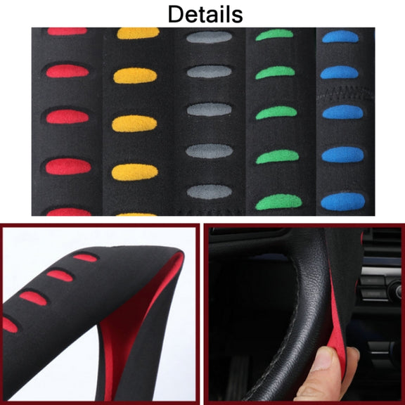 Sports Punched EVA Car Steering Wheel Cover, Size: 38cm(Red)