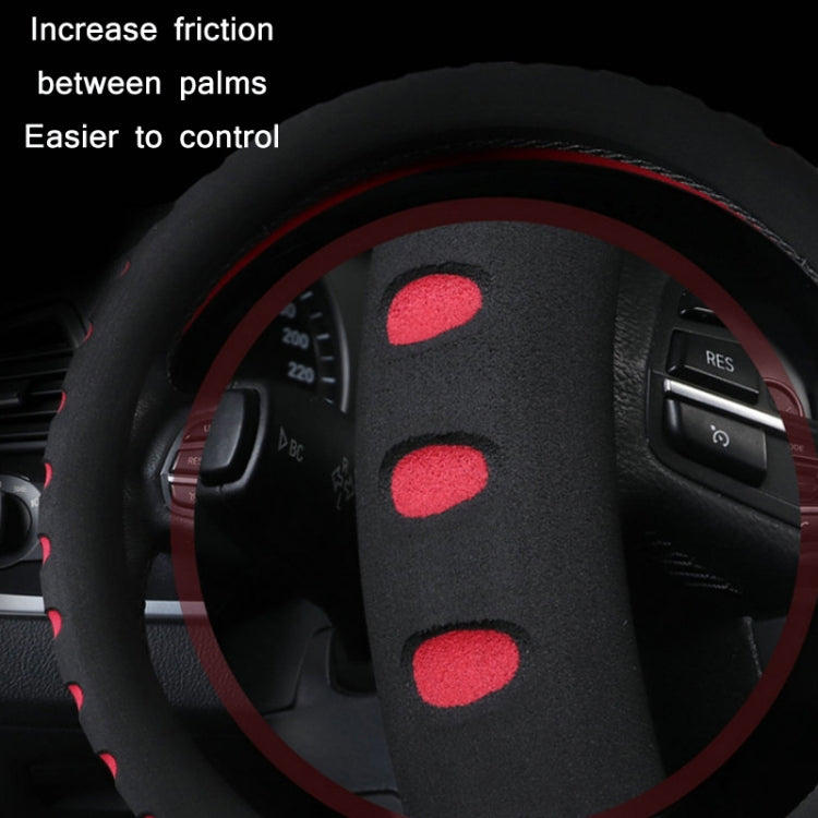 Sports Punched EVA Car Steering Wheel Cover, Size: 38cm(Red)