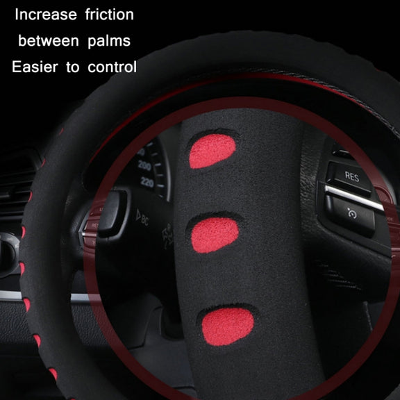 Sports Punched EVA Car Steering Wheel Cover, Size: 38cm(Red)