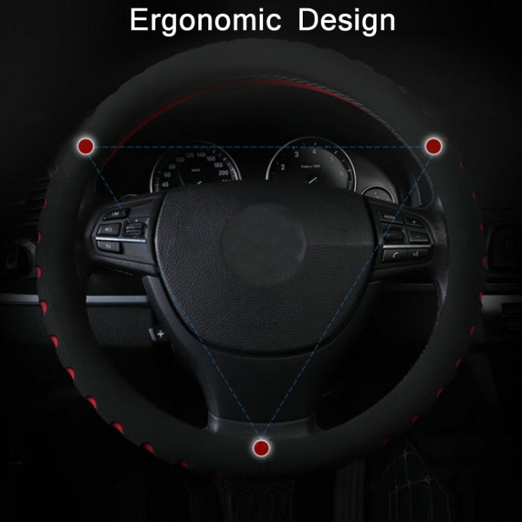 Sports Punched EVA Car Steering Wheel Cover, Size: 38cm(Red)
