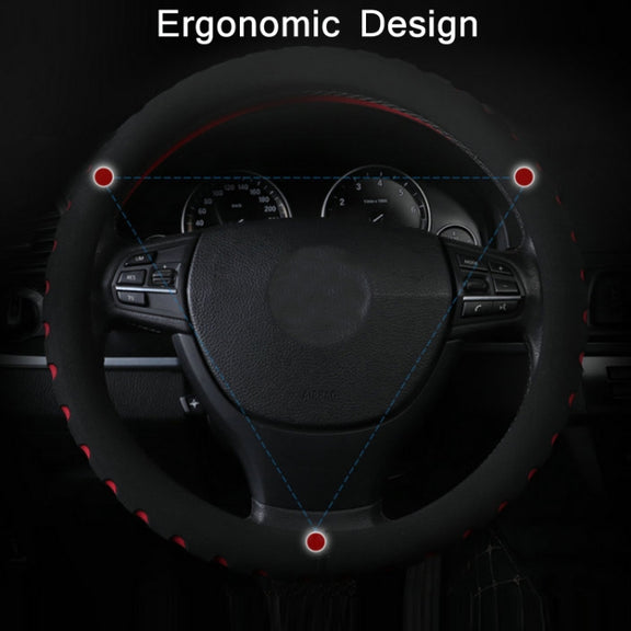 Sports Punched EVA Car Steering Wheel Cover, Size: 38cm(Red)