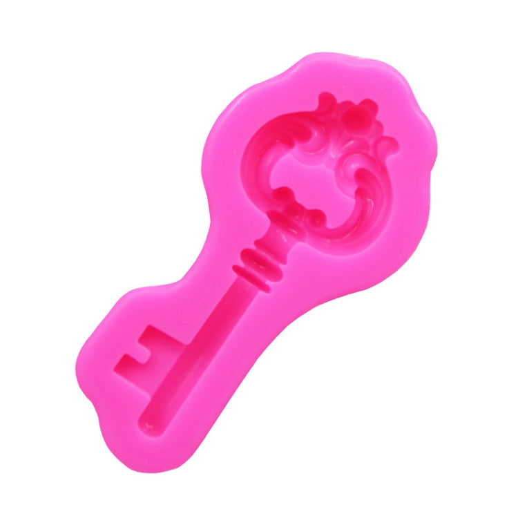 2 PCS Retro Key Fondant Cake Chocolate Silicone Mold(Pink)