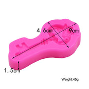 2 PCS Retro Key Fondant Cake Chocolate Silicone Mold(Pink)