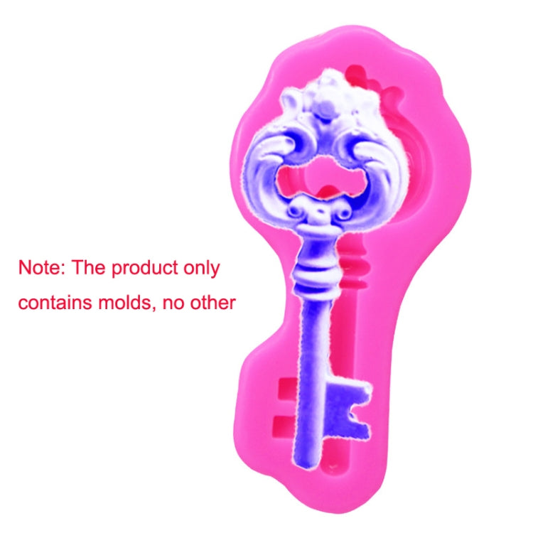 2 PCS Retro Key Fondant Cake Chocolate Silicone Mold(Pink)