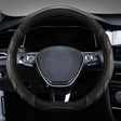 Leather Carbon Fiber Stitching Car Steering Wheel Set, Diameter: 38cm(Black D Shape) - Steering Wheel Accessories by PMC TechLife | Online Shopping South Africa | PMC TechLife