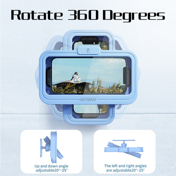 Oatsbasf  Bathroom Water-resistant Phone Case Holder Shower Phone Box Wall Mount Phone Holder(Blue)