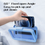 Oatsbasf  Bathroom Water-resistant Phone Case Holder Shower Phone Box Wall Mount Phone Holder(Blue)