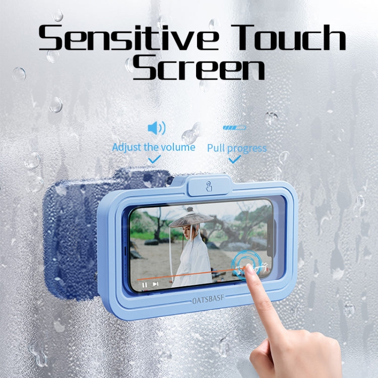 Oatsbasf  Bathroom Water-resistant Phone Case Holder Shower Phone Box Wall Mount Phone Holder(Blue)