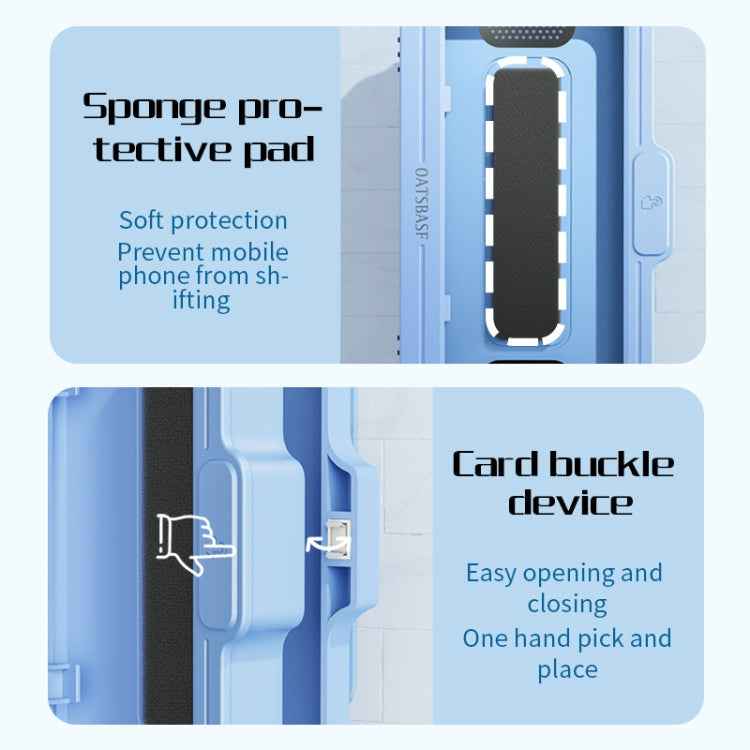 Oatsbasf  Bathroom Water-resistant Phone Case Holder Shower Phone Box Wall Mount Phone Holder(Blue)
