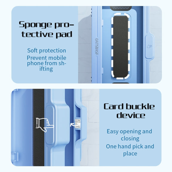 Oatsbasf  Bathroom Water-resistant Phone Case Holder Shower Phone Box Wall Mount Phone Holder(Blue)
