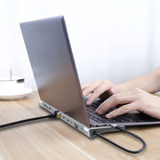 12 In 1 Type C Laptop Smart Docking Station(Gray)