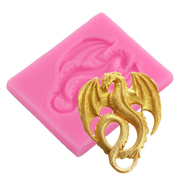 2 PCS Pterodactyl Chocolate Cake Clay Decoration DIY Silicone Mold(Large Pink)