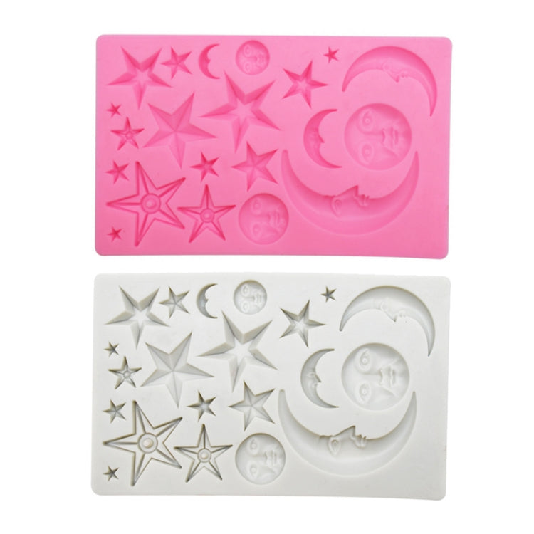 Star Moon Face Chocolate Clay DIY Silicone Mold(Gray)