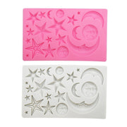 Star Moon Face Chocolate Clay DIY Silicone Mold(Gray)