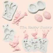 2 PCS Easter Bunny Egg Chocolate Baking Clay Silicone Mold, Specification: Double Egg