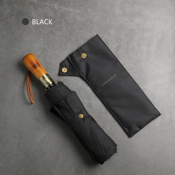 PARACHASE Ten-bone Double-layer Large Windproof Business Automatic Folding Umbrella(Black)