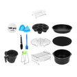 12 PCS/Set 7 Inch Air Fryer Baking Accessories Stainless Steel Set - Kitchen Machine Accessories & Parts by PMC TechLife | Online Shopping South Africa | PMC TechLife