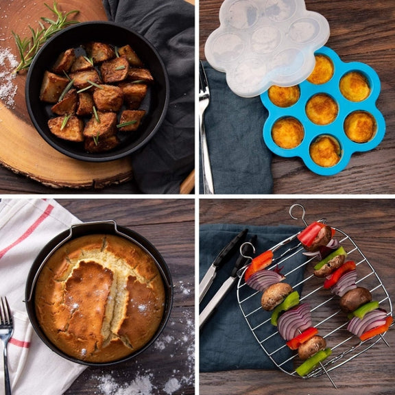 6 PCS/Set 7 inch Air Fryer Baking Accessories Stainless Steel Set