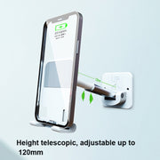 2 PCS T11 Wall Paste Mobile Phone Bracket Foldable Lift Bathroom Kitchen Wall Bracket(White)