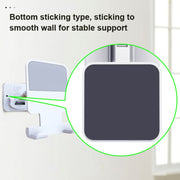 2 PCS T11 Wall Paste Mobile Phone Bracket Foldable Lift Bathroom Kitchen Wall Bracket(White)