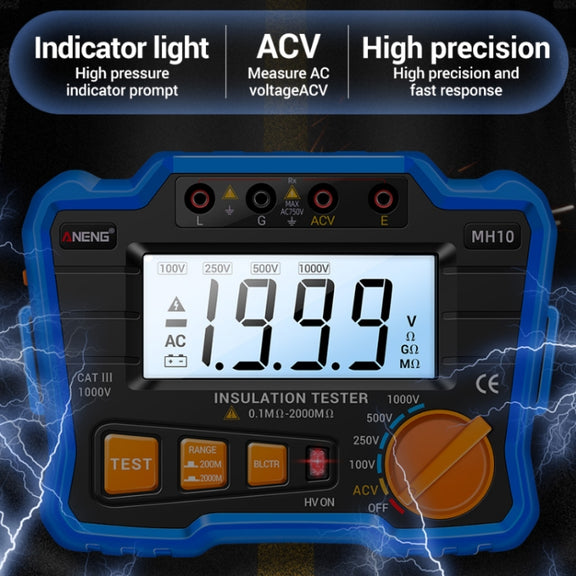 ANENG MH10 Digital High Precision Insulation Resistance Tester(Orange)