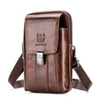 BULL CAPTAIN Multifunctional Leather Mobile Phone Small Waist Bag For Men(Vertical Brown) - free shipping - PMC TechLife - Order now!