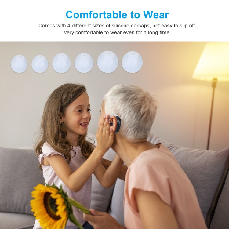 Rechargeable Hearing Aids for Seniors Personal Sound Amplifier with Charging Base,EU Plug(Black)