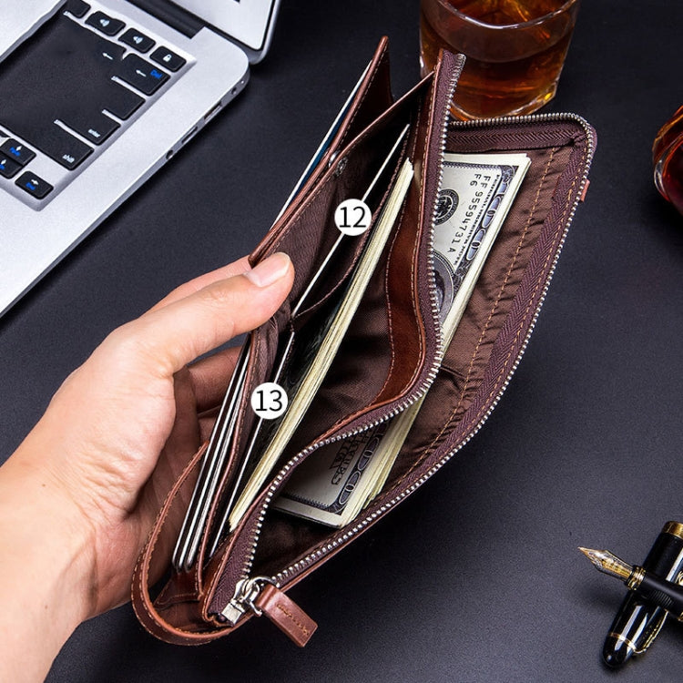 BULL CAPTAIN Anti-theft Brush Leather Wallet For Men(Black)