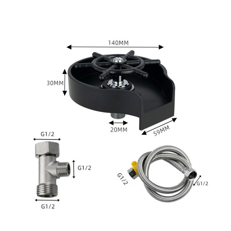 Automatic Faucet High Pressure Spray Washer, Style: Black+Soft Hose+G1/2 Three-way
