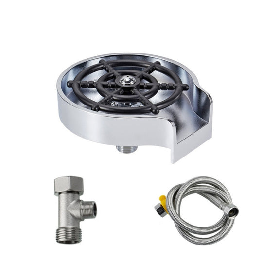 Automatic Faucet High Pressure Spray Washer, Style: Silver+Soft Hose+G1/2 Three-way