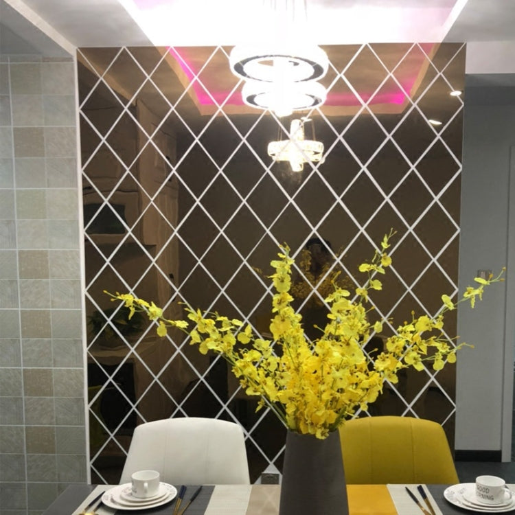 Rhombus Stitching Background Acrylic Mirror Decorative Stickers, Specification: Black Large