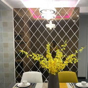 Rhombus Stitching Background Acrylic Mirror Decorative Stickers, Specification: Black Large