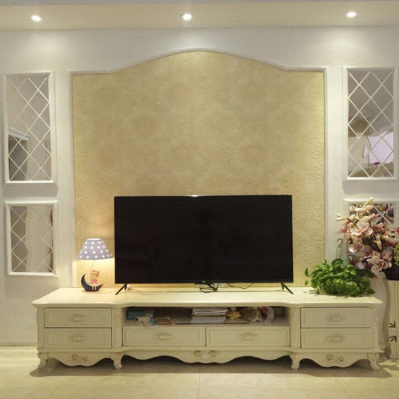 Rhombus Stitching Background Acrylic Mirror Decorative Stickers, Specification: Black Large