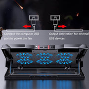 MC Q3 Lifting and Folding Laptop Cooler(Black)