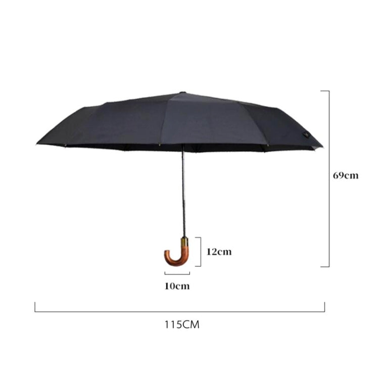 PARACHASE Large Ruggedized Shrink Retro Wind-Resistant Folding Umbrella(Blue)